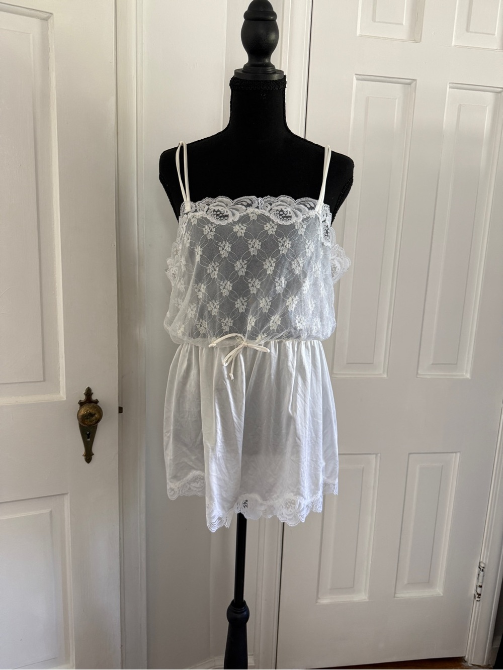 Delicate White Lace Cami Romper